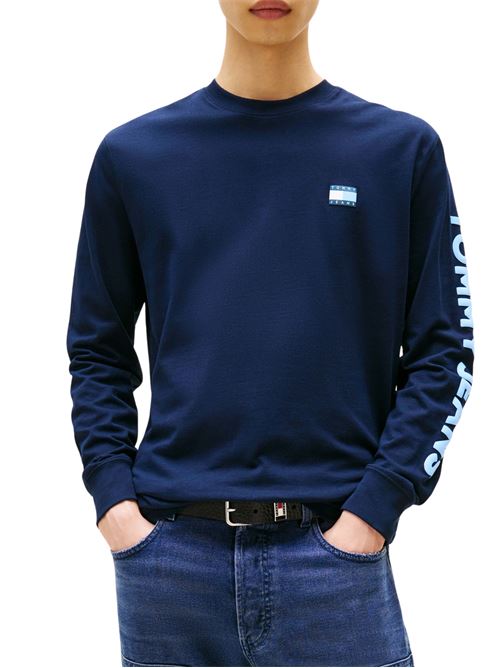 T-shirt blu in cotone Tommy Jeans | DM0DM21591C1G